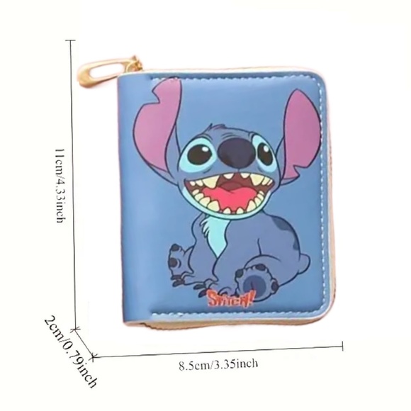 Stitch Faux Leather 4" Wallet Zipper Coin Pocket Credit Card Slot New - Picture 3 of 8